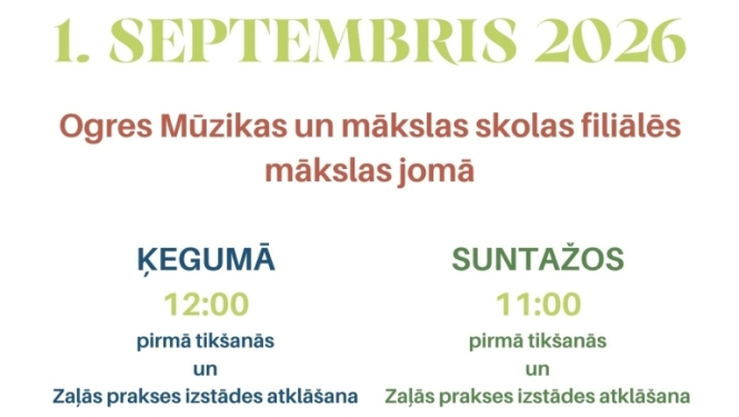1. septembris OMMS mākslas studijās Ķegumā un Suntažos